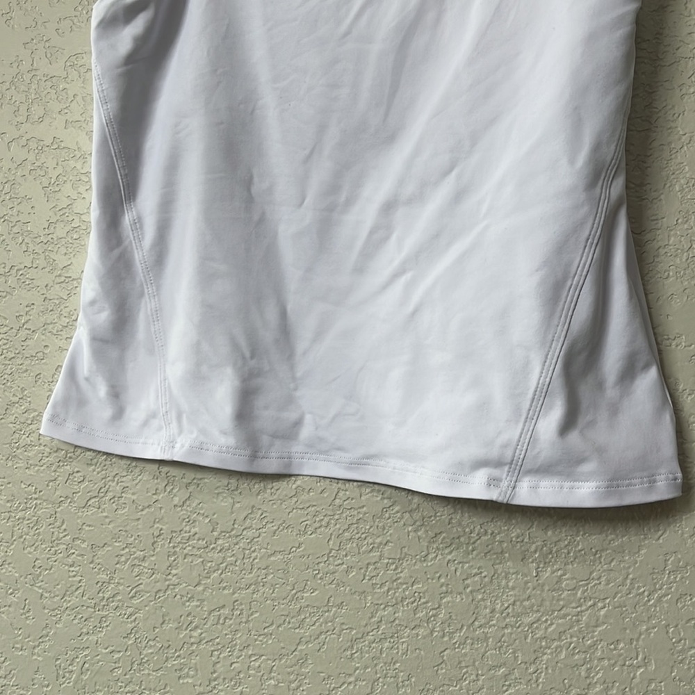 Dona Jo Tank Top Athletic Asymmetrical White size Small/Medium - Picture 3 of 9